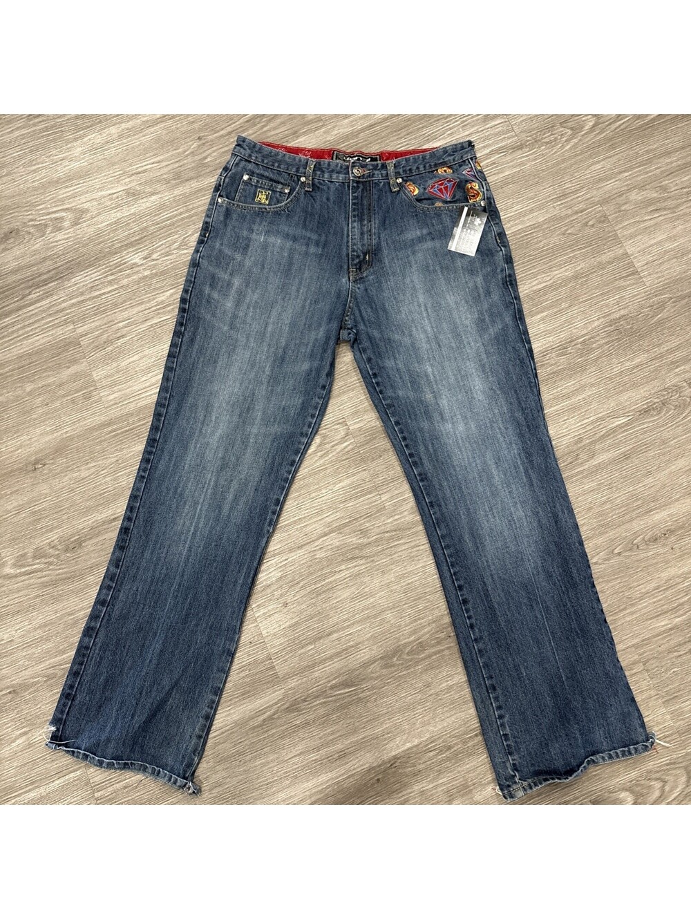 Vintage 00’s Y2K Kanji Jeans Diamond And Money Jeans Sz 36
